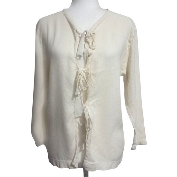 Early 2000s Sweet Mariah Gauzy Ivory Peasant Top Fairy BOho Festival Blouse Size - Picture 1 of 8